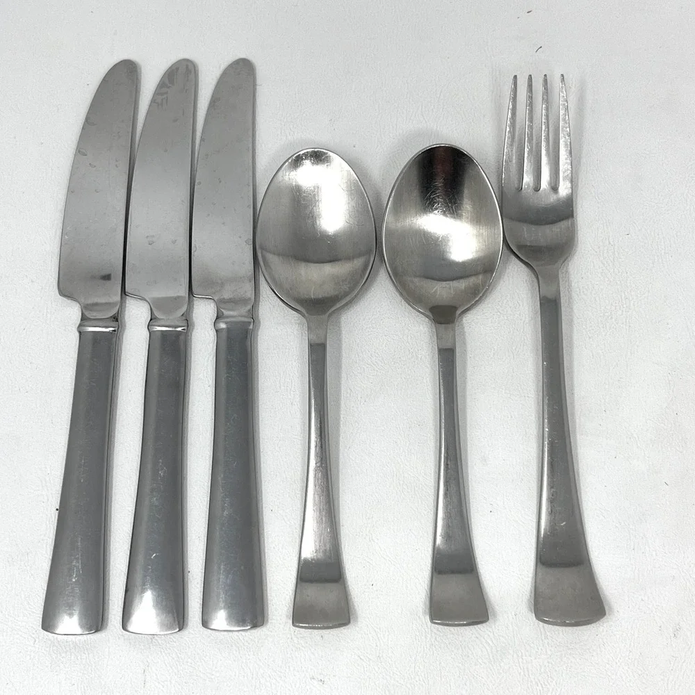 Dansk Café Blanc Stainless Knife Fork Spoon 6 Pc Set Dinner Soup Replacement